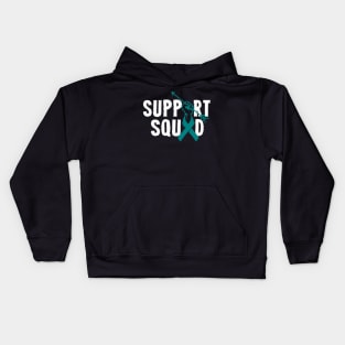 Support Squad Ovarian Cancer Awareness tumors Ribbon Kids Hoodie